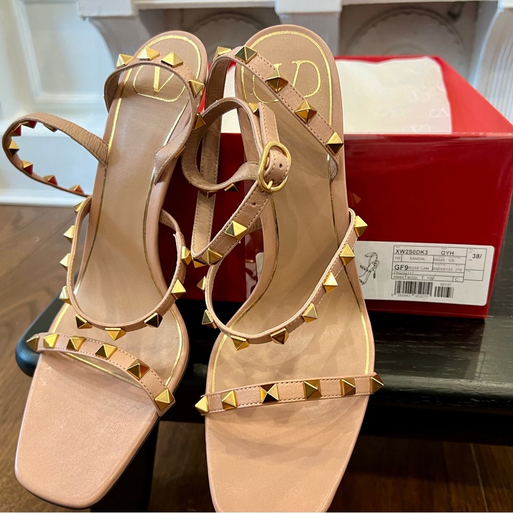 Brand new Valentino Rockstud high heel tan sandals Brand new